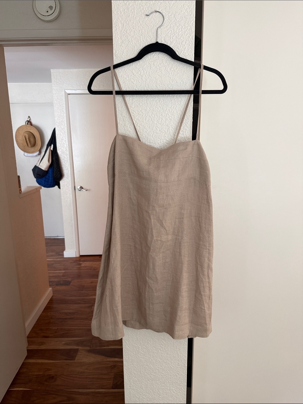 Banana Republic Taupe Linen Spaghetti Strap Dress
